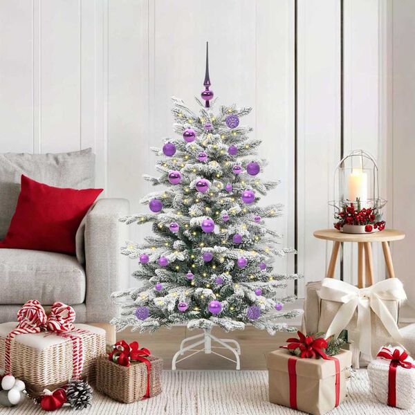 vidaXL K&uuml;nstlicher klappbarer Weihnachtsbaum Wei&szlig; 120 cm PE und PVC