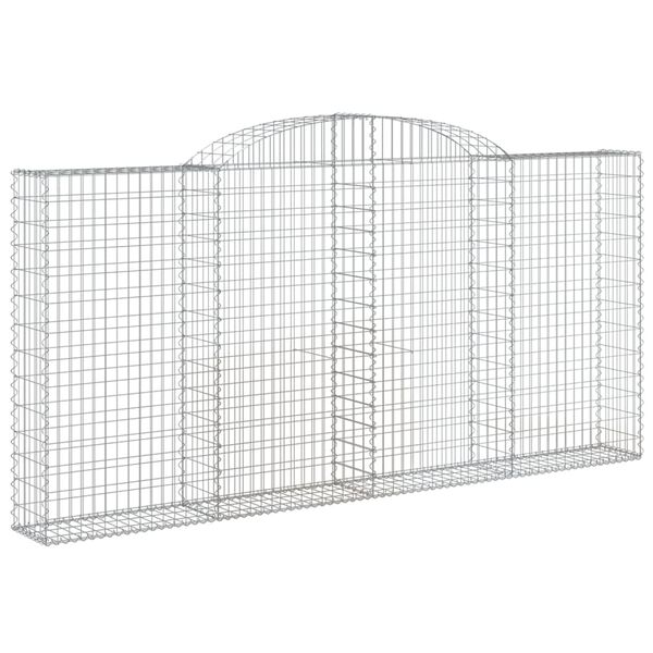 vidaXL Gabionen mit Hochbogen 25 Stk 300x30x140/160cm Verzinktes Eisen