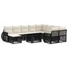 vidaXL Gartensofa-set 11 stk. Schwarz und Cremewei&szlig; Poly-Rattan