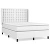 vidaXL Boxspringbett mit Matratze Wei&szlig; 140x200 cm Kunstleder
