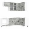 vidaXL K&uuml;cheneinheit LUCCA 8 pcs Betongrau Holzwerkstoff
