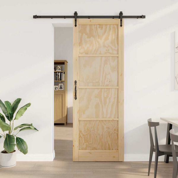 vidaXL Schiebet&uuml;r ORKDAL Braun 83 x 232 cm Massives Kiefernholz