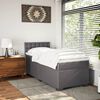 vidaXL Boxspringbett mit Matratze Grau 90x190 cm Kunstleder