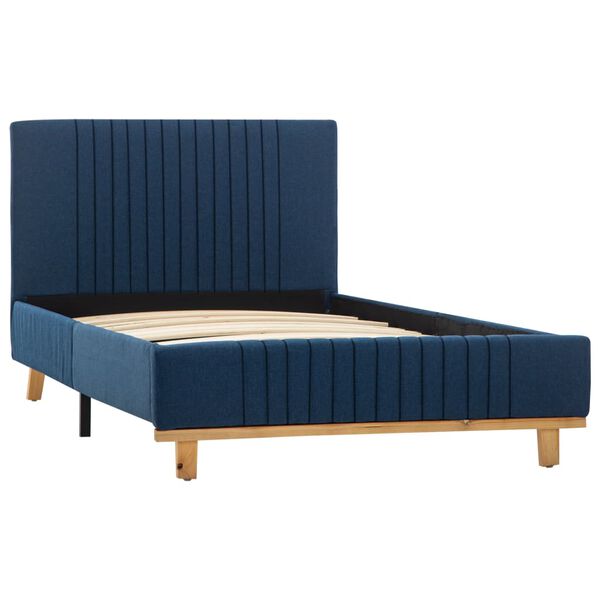 vidaXL Bettgestell Blau Stoff 90x200 cm