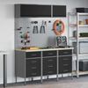vidaXL Arbeitsschrankset mit Schubladen mit Speicher 8 pcs Schwarz