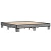 vidaXL Bettgestell Grau Sonoma 200x200 cm Holzwerkstoff und Metall