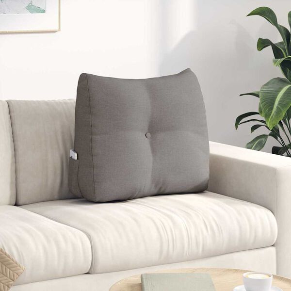 vidaXL R&uuml;cken Kissen Taupe 60 x 24 x 50 cm Stoff