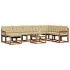 vidaXL Outdoor-Sofagarnitur mit Kissen 9 pcs Natur und Beige