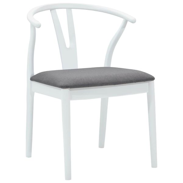 vidaXL Esszimmerstuhl 2 pcs Wei&szlig; und Grau Massives Gummiholz