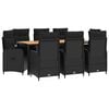 vidaXL Outdoortisch-Set 9 stk. Schwarz