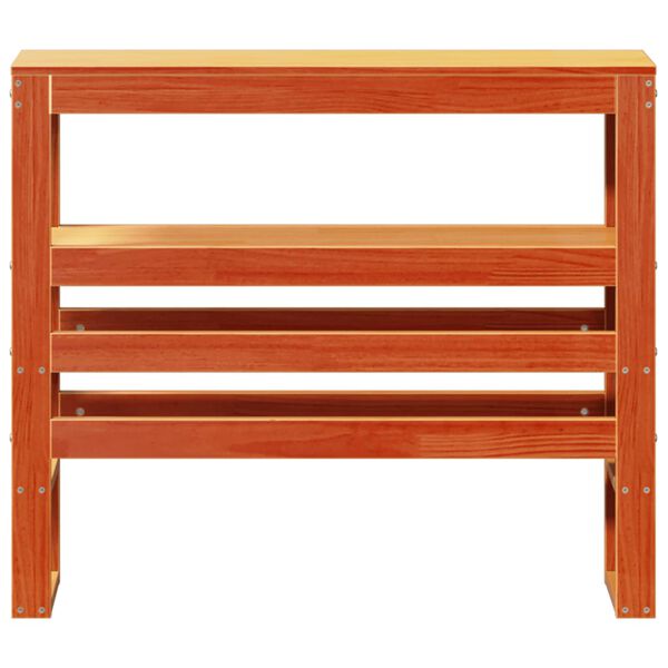 vidaXL Kopfteil mit Ablagen Wachsbraun 100 cm Massivholz Kiefer