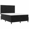 vidaXL LED Boxspringbett mit Matratze Schwarz 140 x 200 cm Stoff