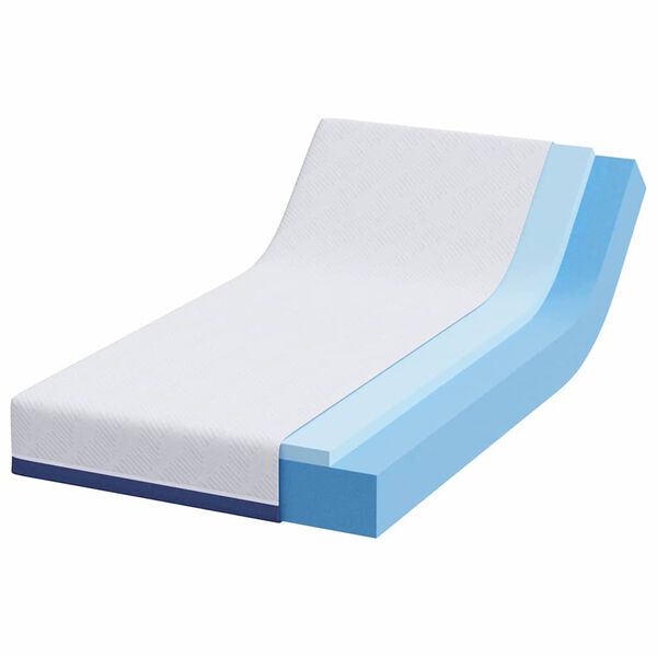 vidaXL Matratze Wei&szlig; und Blau 90 x 190 cm Jacquard-Stoff