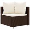 vidaXL 4-tlg. Garten-Sofagarnitur mit Kissen Braun Poly Rattan