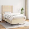 vidaXL Boxspringbett mit Matratze Creme 90x200 cm Stoff