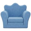 vidaXL Schlafsofa f&uuml;r Kinder Blau Weicher Pl&uuml;sch