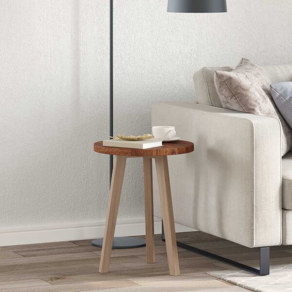 vidaXL Tischplatte Hellbraun &Oslash; 40 x 2,5 cm Massivholz Eiche