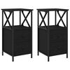 vidaXL Nachttisch 2 pcs Schwarz Eichen-Optik 34 x 35,5 x 70 cm