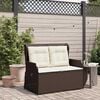 vidaXL Gartenbank mit Kissen Braun Poly Rattan