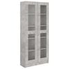 vidaXL Vitrinenschrank Betongrau 82,5x30,5x185,5 cm Holzwerkstoff