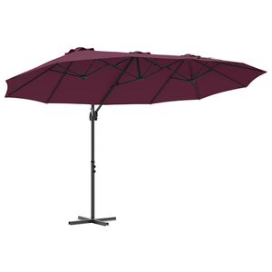 vidaXL Sonnenschirm Bordeauxrot 372 x 198 x 243 cm