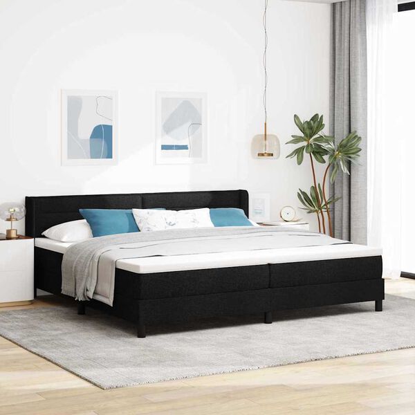 vidaXL Boxspringbett mit Matratze mit Matratze Schwarz 200 x 200 cm