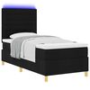 vidaXL Boxspringbett mit Matratze Schwarz 80 x 200 cm Stoff