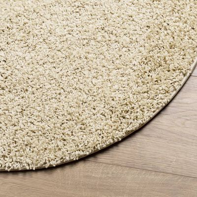 vidaXL Teppich Shaggy Hochflor Modern Golden Ø 240 cm