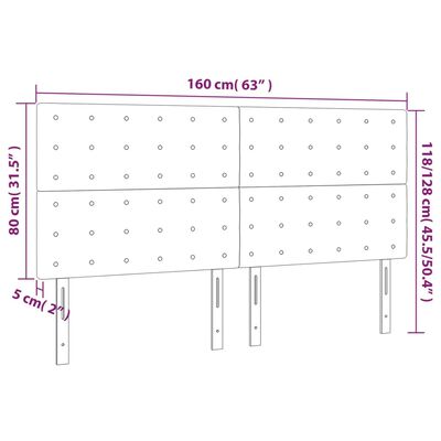 vidaXL Kopfteile 4 Stk. Cappuccino-Braun 80x5x78/88 cm Kunstleder