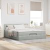 vidaXL Ottoman-Bett mit Matratze Hellgrau 160x200 cm Samt