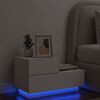 vidaXL Nachttisch mit LED-Leuchten Wei&szlig; 70x36x40,5 cm