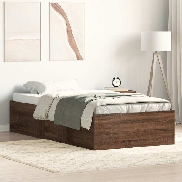 vidaXL Bettgestell Braun Eichen-Optik 90x190 cm