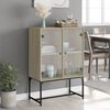 vidaXL Beistellschrank mit Glast&uuml;ren Sonoma-Eiche 69x37x100 cm