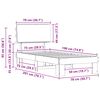 vidaXL Bettgestell mit gepolstertem Kopfteil Taupe 75 x 190 cm