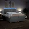 vidaXL Boxspringbett mit Matratze Hellgrau 200x200 cm Stoff