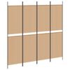 vidaXL 4-teiliger Raumteiler Beige 200 x 200 cm Stoff