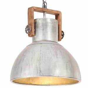 vidaXL H&auml;ngelampe Industriestil 25 W Silbern Rund 40 cm E27