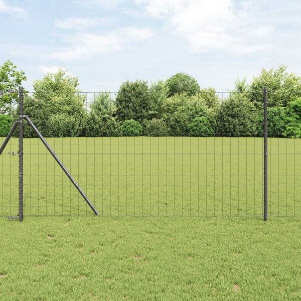vidaXL Eurozaun Grau 1 x 25 m PVC-beschichtetes Eisen