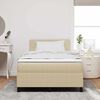 vidaXL LED Boxspringbett Hellgrau und Wei&szlig; 120 x 200 cm Cordstoff