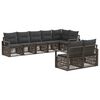 vidaXL Gartensofa-set 8 stk. 8-Sitzer Grau Poly-Rattan