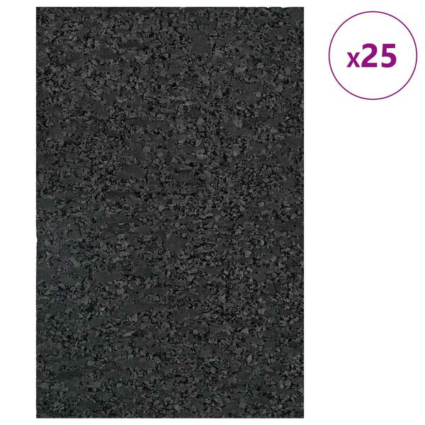 vidaXL Gummipad 25 pcs Schwarz 9 x 6 x 2 cm Gummi