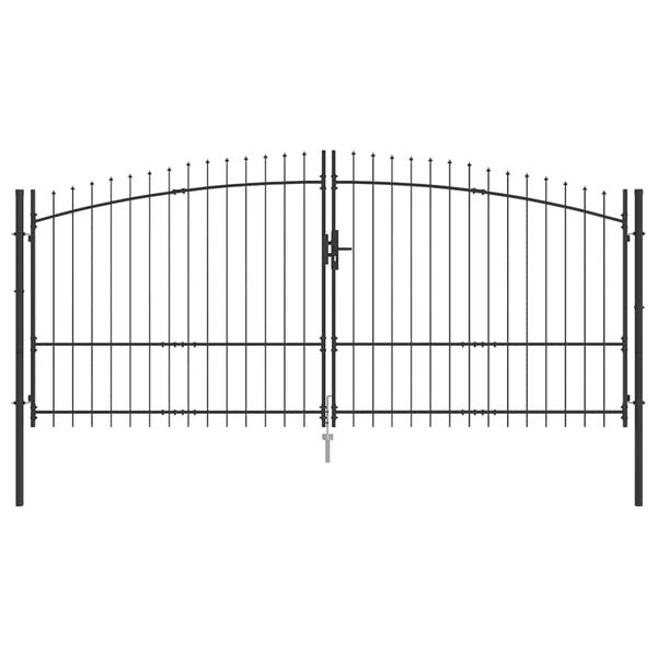 vidaXL Doppeltor mit Schloss Grau 400 x 199.5 cm Stahl