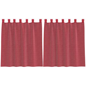 vidaXL Voile Vorh&auml;nge mit Stangentaschen 2 Stk. Weinrot