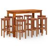 vidaXL 9-tlg. Gartenbar-Set Massivholz Akazie