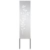vidaXL Garten Sichtschutz-Leinwand Floral Silber 32 x 140 cm Edelstahl