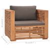 vidaXL 8-tlg. Garten-Lounge-Set mit Kissen Dunkelgrau Massivholz Teak