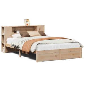 vidaXL Massivholzbett mit Regal ohne Matratze 140x190 cm Kiefernholz