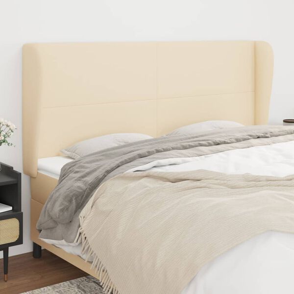 vidaXL Kopfteil mit Ohren Creme 183x23x118/128 cm Stoff