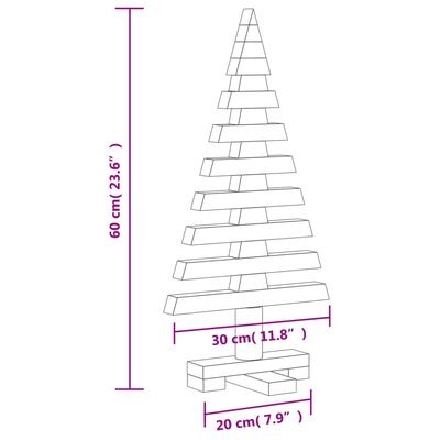 vidaXL Weihnachtsbaum Holz zum Schmücken 60 cm Massivholz Kiefer