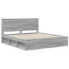vidaXL Bettrahmen Graues Sonoma 180 x 200 cm Massives Kiefernholz